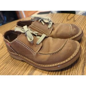 Duckfeet Brown Leather Lace Up Danish Casual Shoes 41 Women's US 9.5 Men's 7.5